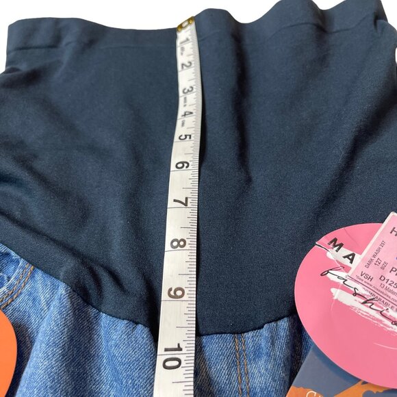 Indigo Poppy Maternity Jeans Distressed Medium Wash NWT Size M (6-8) - Picture 8 of 12